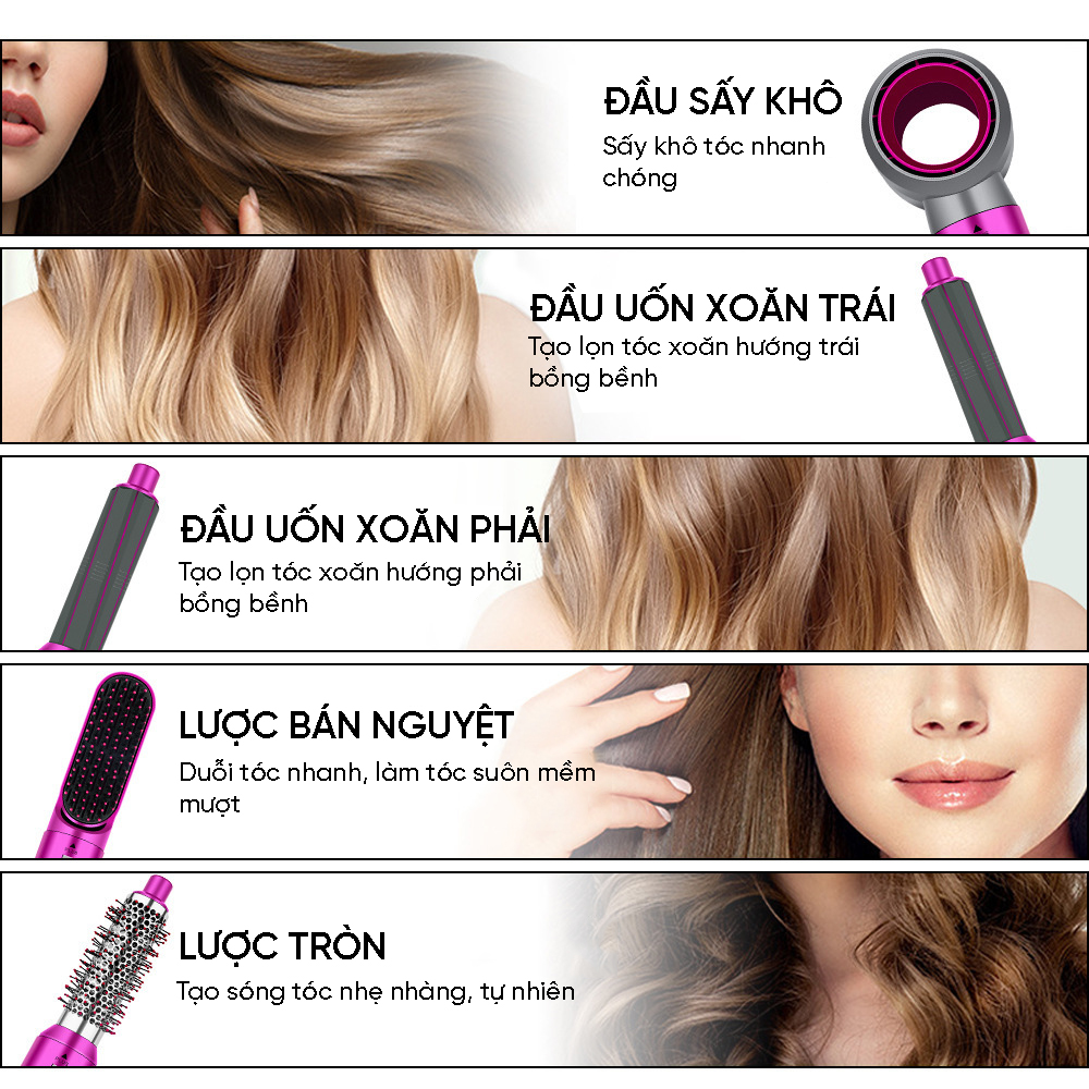 Máy Sấy Tạo Kiểu Tóc 5in1 VIVI V108 – Máy Sấy Đa Năng Ion Âm, Uốn, Duỗi, Sấy Chuẩn Salon Tại Nhà - Ảnh 2