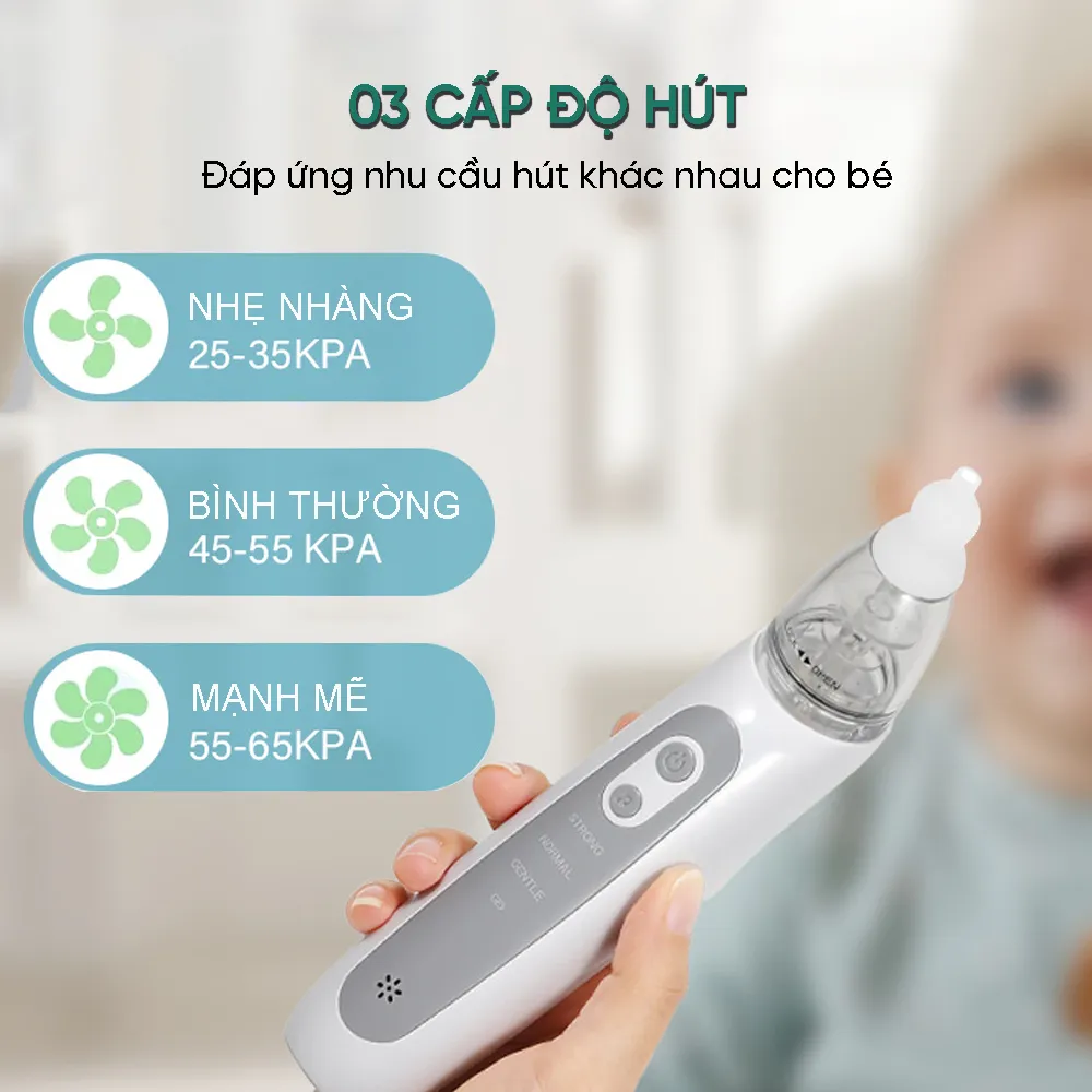 Máy Hút Mũi Điện Cho Bé Vivi Aspirator BCP01 An Toàn, Có Nhạc, Sạc USB - BH 12Tháng - Ảnh 4