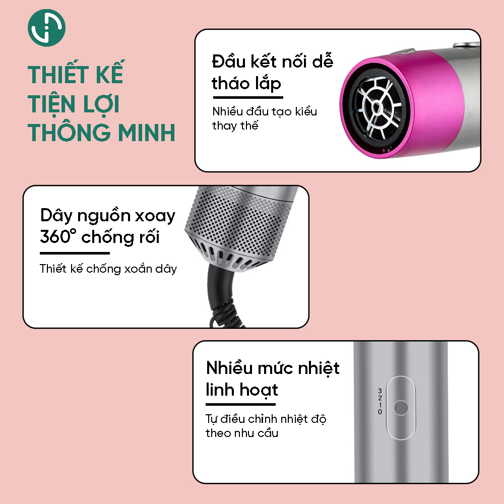 Máy Sấy Tạo Kiểu Tóc 5in1 VIVI V108 – Máy Sấy Đa Năng Ion Âm, Uốn, Duỗi, Sấy Chuẩn Salon Tại Nhà - Ảnh 5