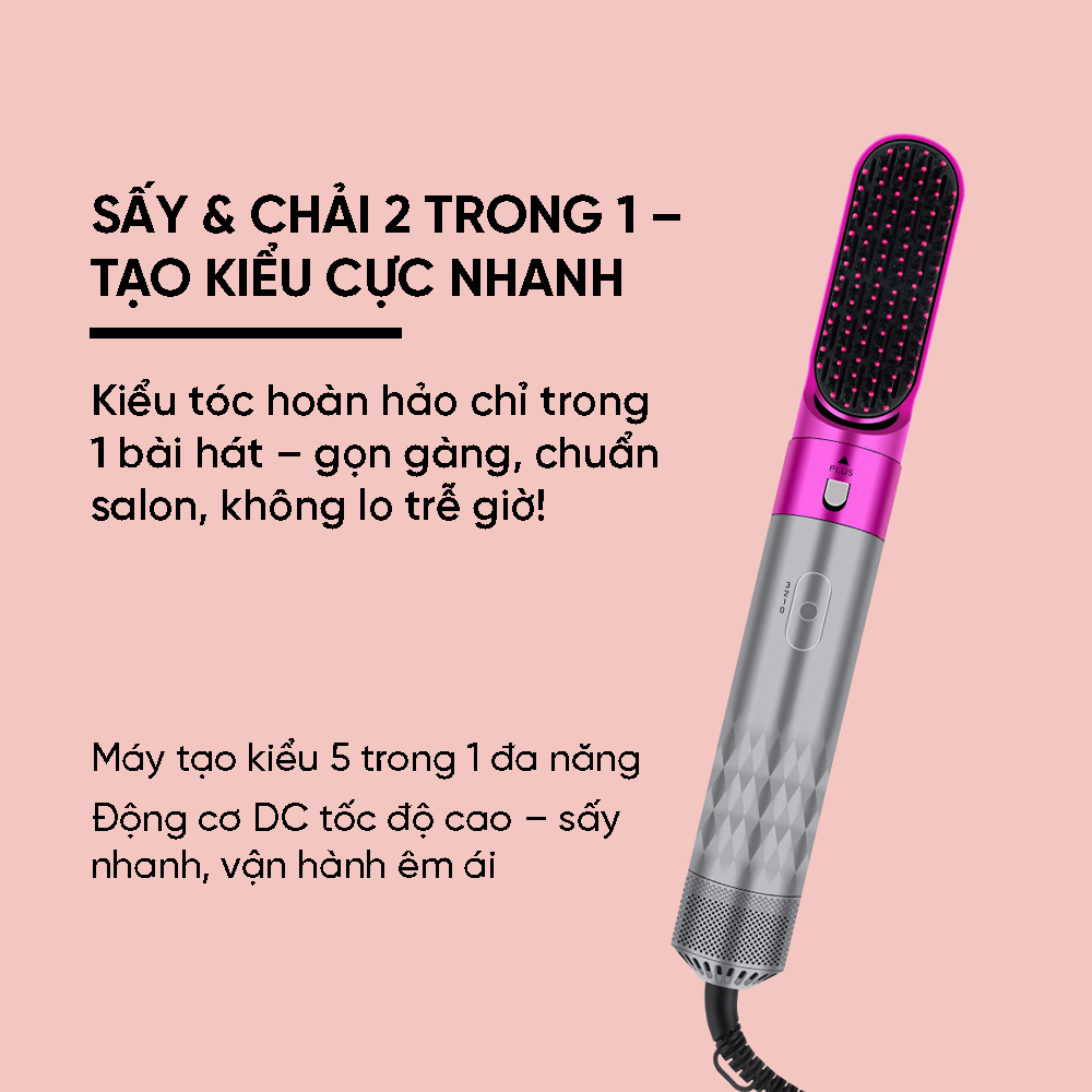 Máy Sấy Tạo Kiểu Tóc 5in1 VIVI V108 – Máy Sấy Đa Năng Ion Âm, Uốn, Duỗi, Sấy Chuẩn Salon Tại Nhà - Ảnh 6