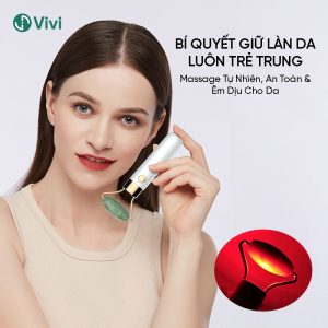 Alternative view of Con Lăn Thon Gọn Mặt V-Line Đá Ngọc Có Đèn LED – Massage Nâng Cơ, Làm Sáng Da Tại Nhà 2026